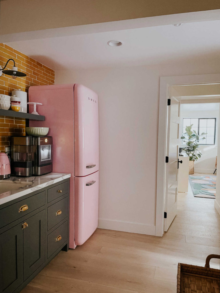 pink smeg fridge